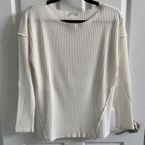 VICI - First Love Cream Waffle Knit Long Sleeve Tee